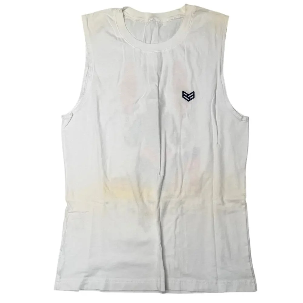 Gorilla Graphic Sleeveless White Cotton Shirt Boys | Large